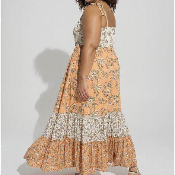 Torrid Harry Potter Maxi Dress Sorting Hat Wand Floral Slub Tiered Plus 2X - Picture 3 of 10